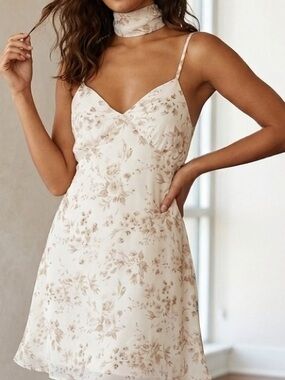 Floral Dress with Matching Scarf